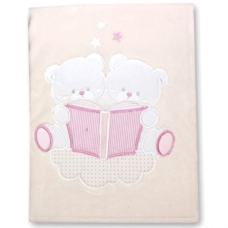 Gamberritos Pink Teddy Baby Blanket