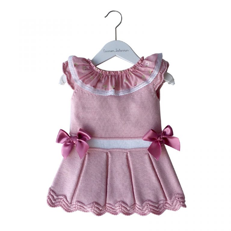 Carmen Taberner Girl's Pink Bow Kiss Dress 6351