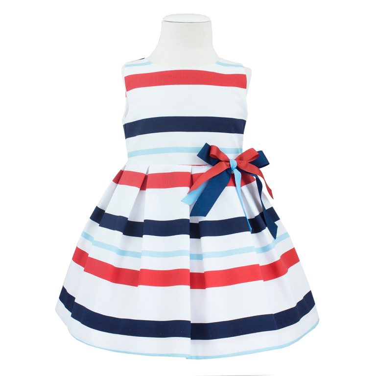 Kiriki Girls Navy Stripe Dress
