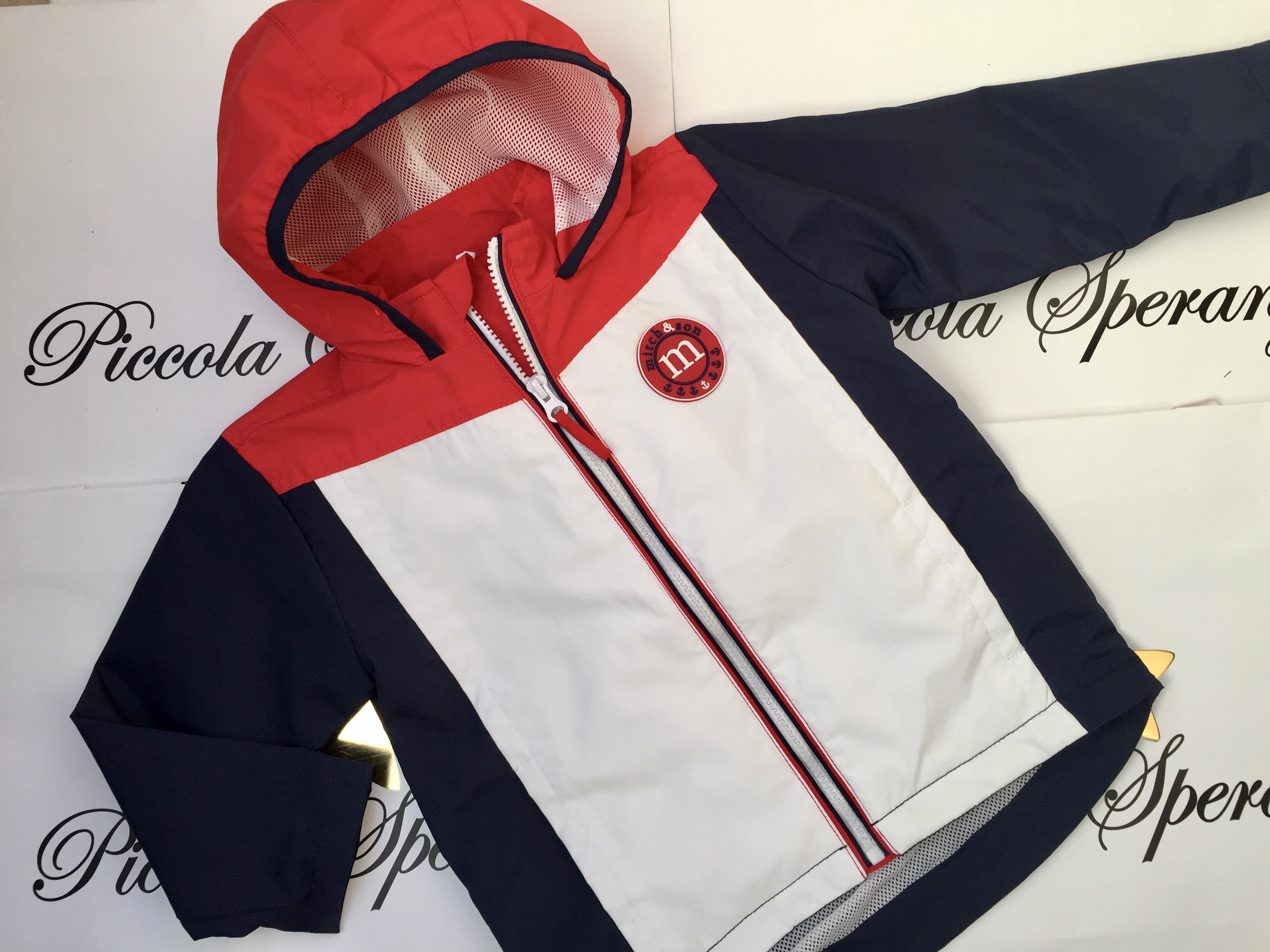 MITCH & SON MS NAVY /RED/ WHITE COLOUR BLOCK JACKET